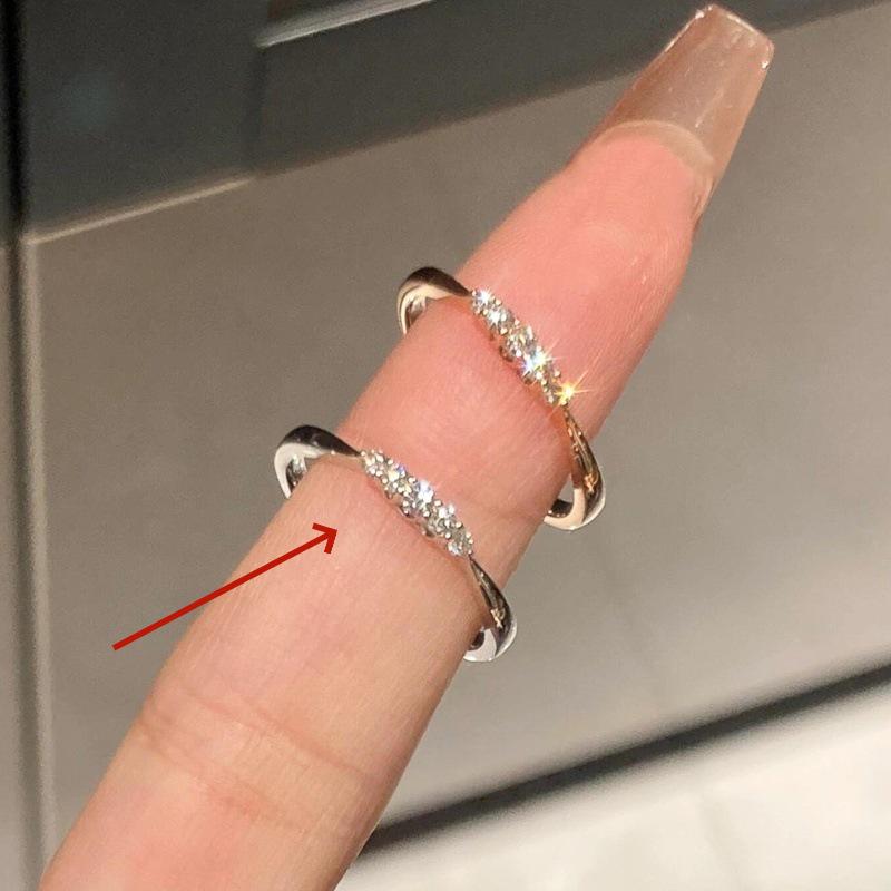 925 Sterling Silver Irregular Gemstone Women's Luxury Index Finger Ring - Non-Fading, Adjustable, Light Niche Design.