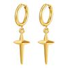 Cold Wind Cross Plain Ring Earrings Niche Simple High-end Earrings Retro Neutral Wind Couple Accessories