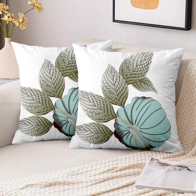Pieces Tropical Leaf  Floral Print Throw Pillow Covers Pattern Cushion Cover Suitable for Sofa Bedroom Car Pillow Cover