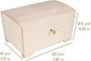Jewelry Box - Creative Deco - Unpainted - 20x14x12.5 Cm - Storage with Key - Solid Wood