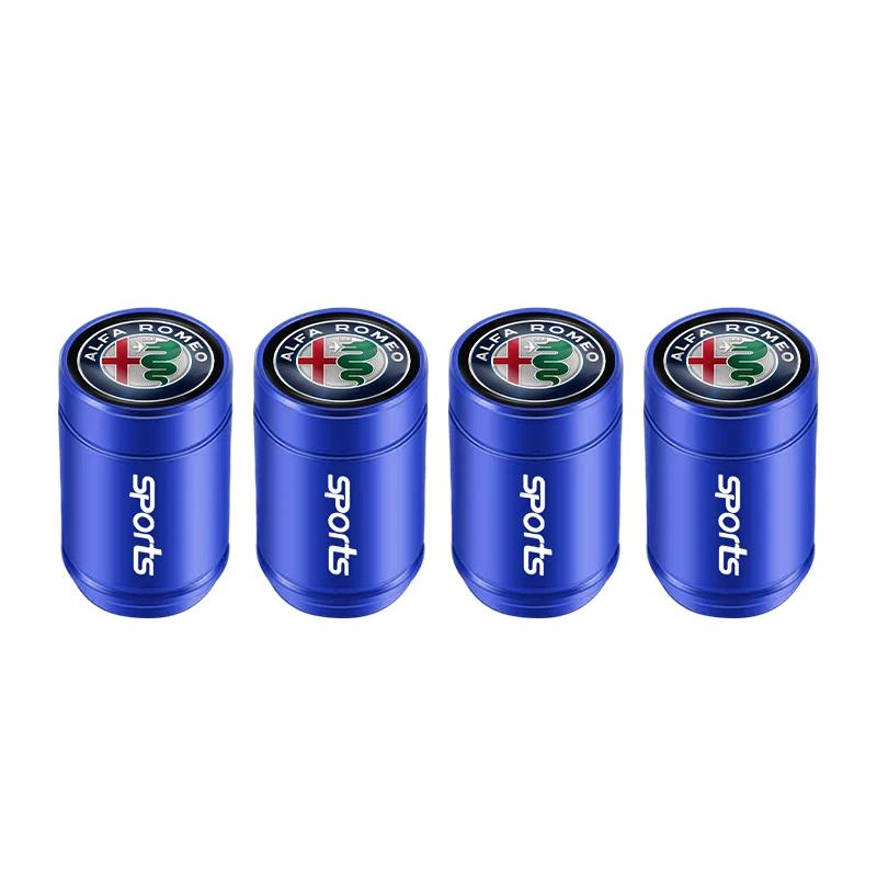 For Alfa Romeo 2026 Hot Sticker Aluminium Alloy 4pcs Car Tire Valve Cap For Alfa Romeo Giulia Stelvio Giulietta 156 159 147 Mito