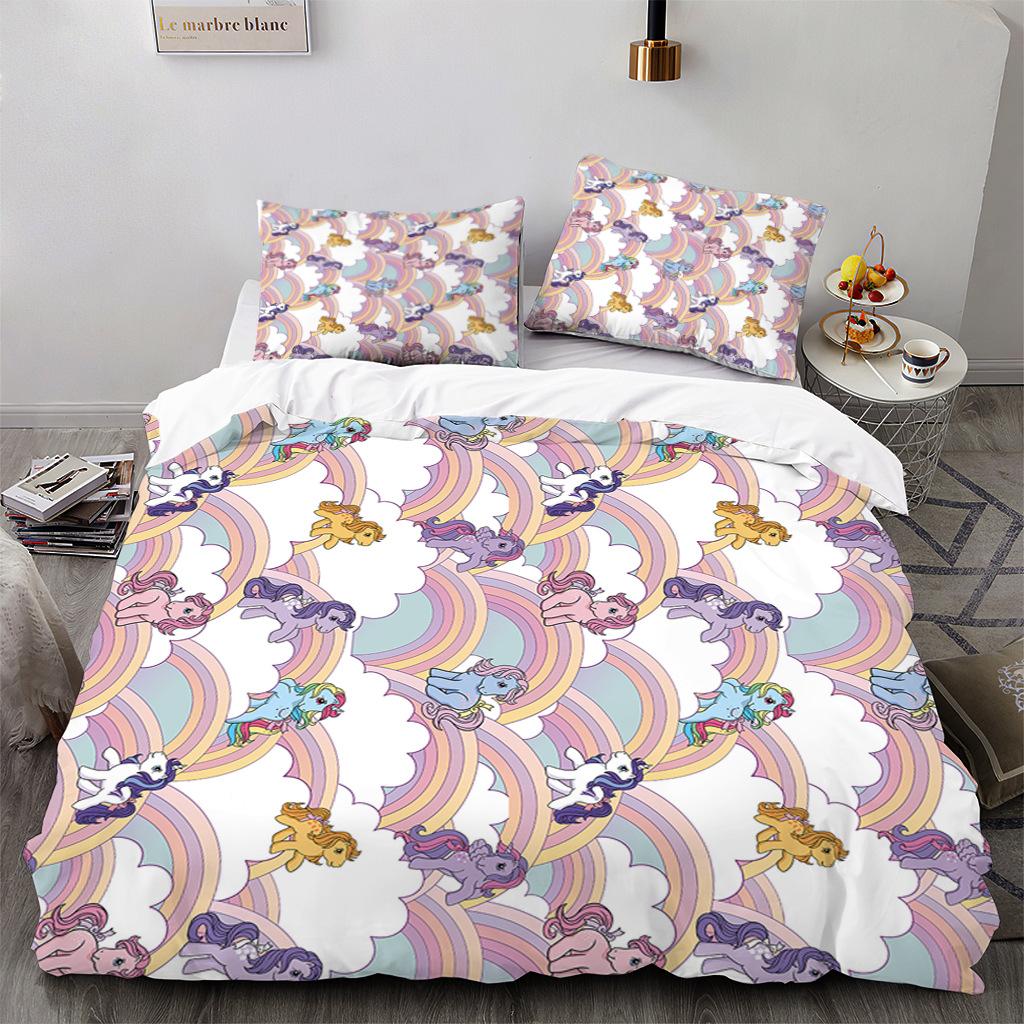 Sady povlečení My Little Pony Přikrývka Prošívaná přikrývka Přehoz na postel Povlak na peřinu Povlak na polštář Sady 2-3 kusů Dětské Velikosti pro dospělé Domácí dekorace