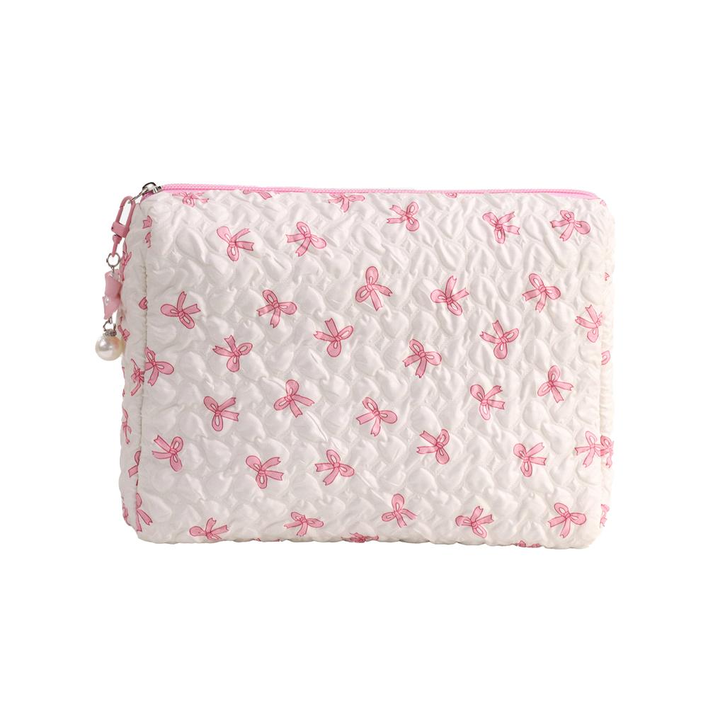 Reise-Make-up-Tasche, Kosmetiktasche, große Kapazität, Hautpflege-Organizer, schöne Schleifen, Make-up-Aufbewahrungstasche, ästhetischer Kulturbeutel
