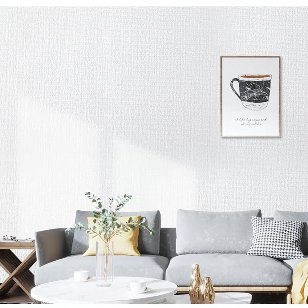Self Adhesive PVC Solid Color 50cmX10m Linen 3D Foam Thickened Waterproof Background Wall Decoration Wallpaper Wall Sticker