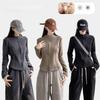 Women Stand Collar Fleece Jacket Lady Girls Zip-up Sport Style Yoga Jacket Solid Cardigan Jacket