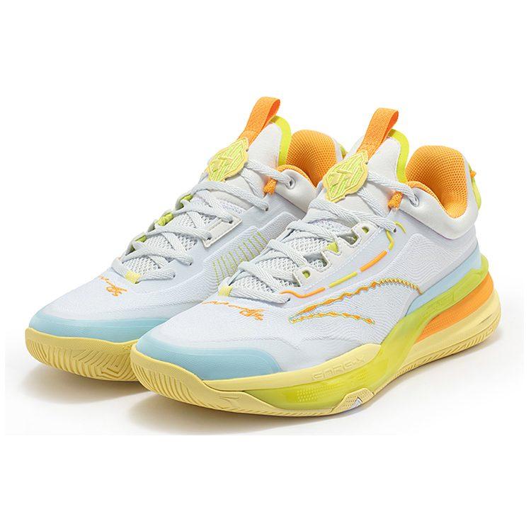 361 DVD1 Dinwiddie 1st Generation Cushioning, Wear Resistant Low Top Basketball Shoes Men's White Yellow 672311118-3