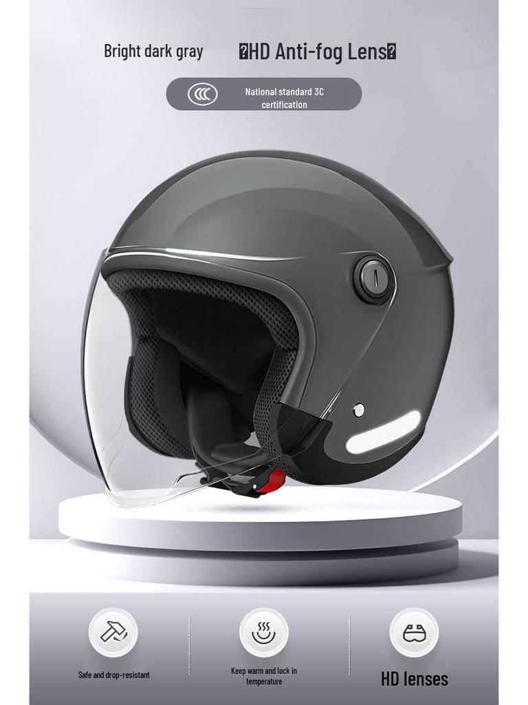 3C Certified All-Season Half Helmet for Electric Scooters, Unisex, Autumn/Winter Warmth, Safety Helmet