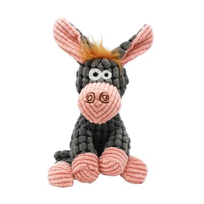 Plüsch Hundespielzeug Eselform Bissfest Quietschspielzeug Cord Hundespielzeug für Kleine Große Hunde Welpen Haustier Trainingszubehör