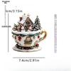 Christmas Coffee Cup Ornaments Coffee Mug Decorative Tree Hanging 2025 Xmas Navidad 2026 New Year Easter Bunny Party Supplies