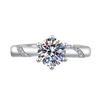 Open Adjustable European and American Style New Imitation Mosane Diamond Adjustable Girls' Ring Fashionable Creative Ring
