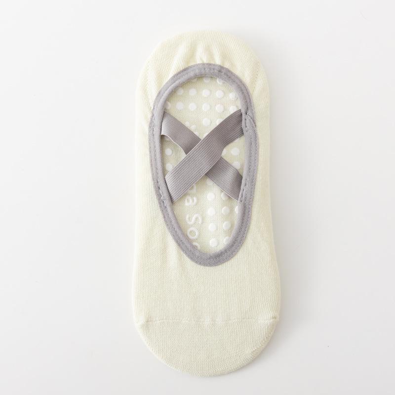 Women's Non-Slip Silicone Yoga Socks with Cross Straps - Ideal for Summer Indoor Fitness & Pilates