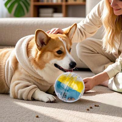 Dog Treat Dispenser Ball Adjustable Slow Feeder Puzzle Toy Food Dispensing Ball for Puppy Healthy Eating Training And Boredom Relief