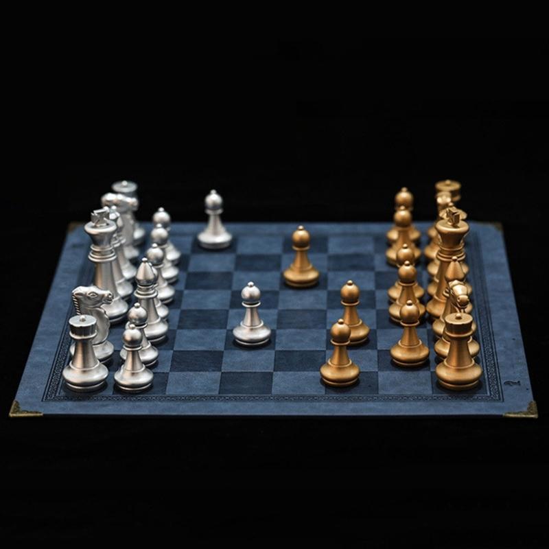 Scacchiera Pieghevole in Ecopelle PU Dimensioni Scacchiera per Ricreazione Familiare per P