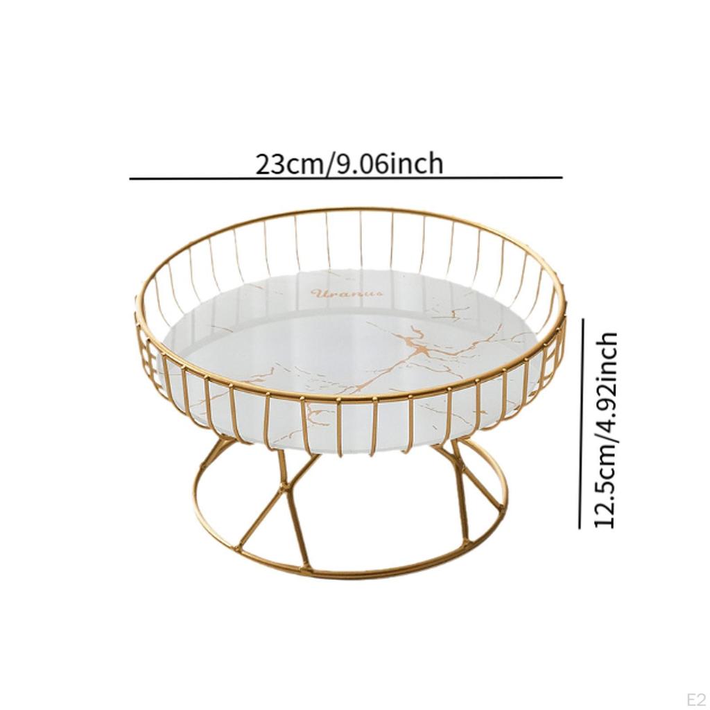 Iron Wire Fruit Serving Bowl Creative Vegetable Stand Holder Round Tray for Outdoor