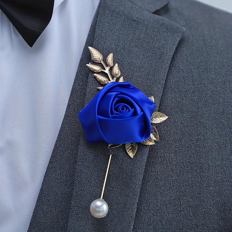 1pc High-end Faux Pearl & Rose Bud Boutonniere For Wedding Party Prom Decorations