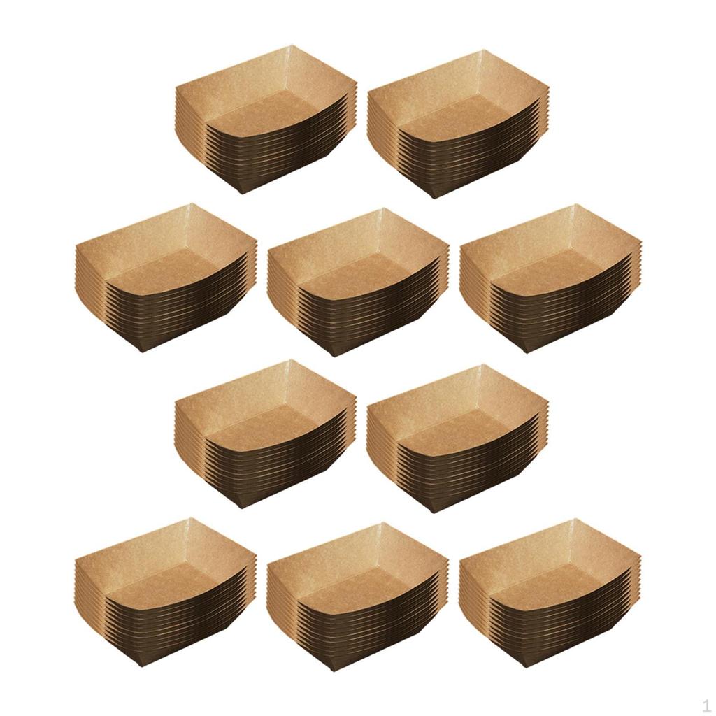 Paper Food Boats Packaging Tray Storage Non Reusable for Dessert Snack Taco