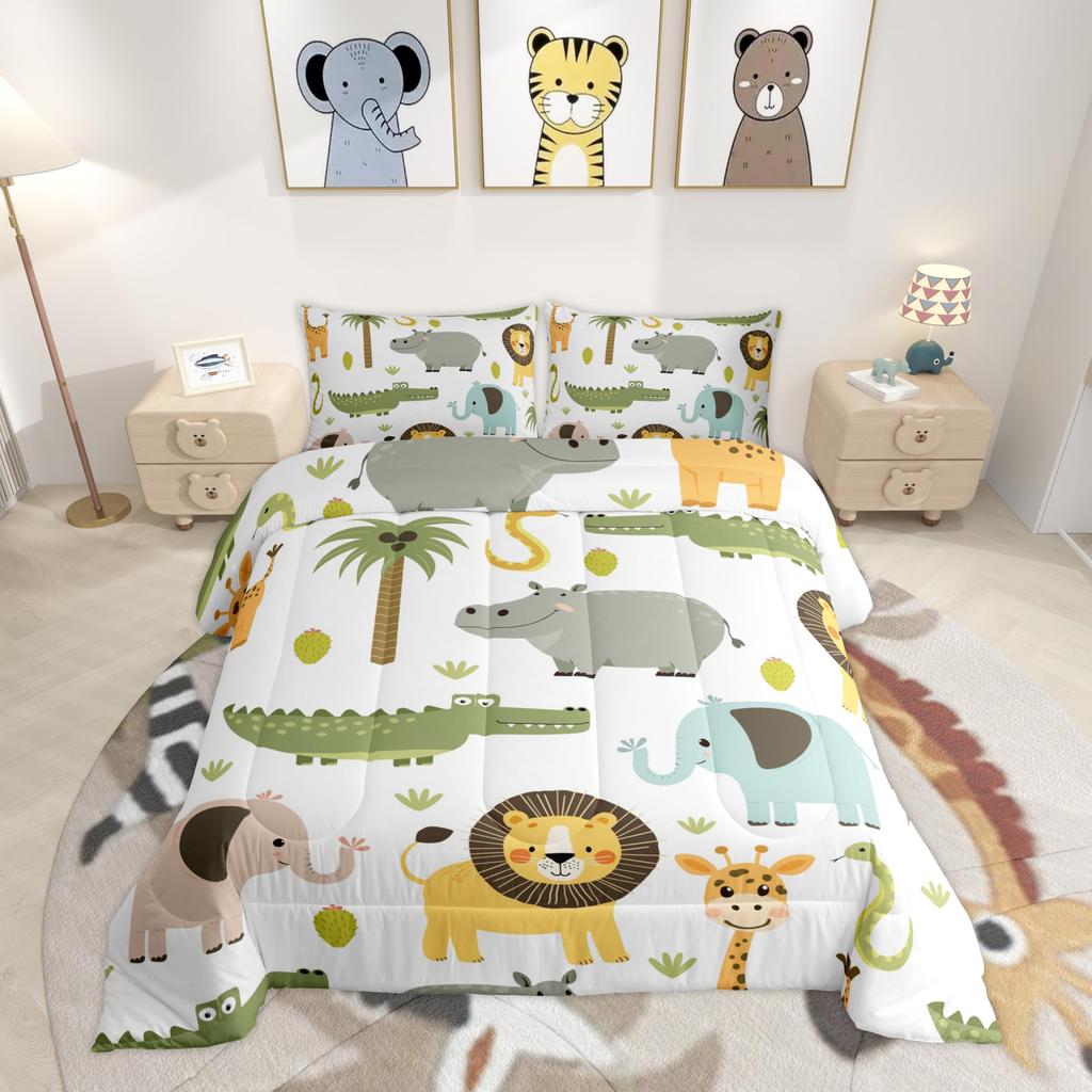 Tractor Bedding Sets for Boys Twin Size Toddler Kids Cute Cartoon Farm Animals Comforter Set Girls Children Farmhouse Country Down Comforter