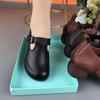 Chaussures Plateformes Mode Fait Main Style Rétro pour Femmes Semelles Compensées Talon Compensé Printemps Été Cuir Véritable Chaussures à Talons Hauts Décontractées