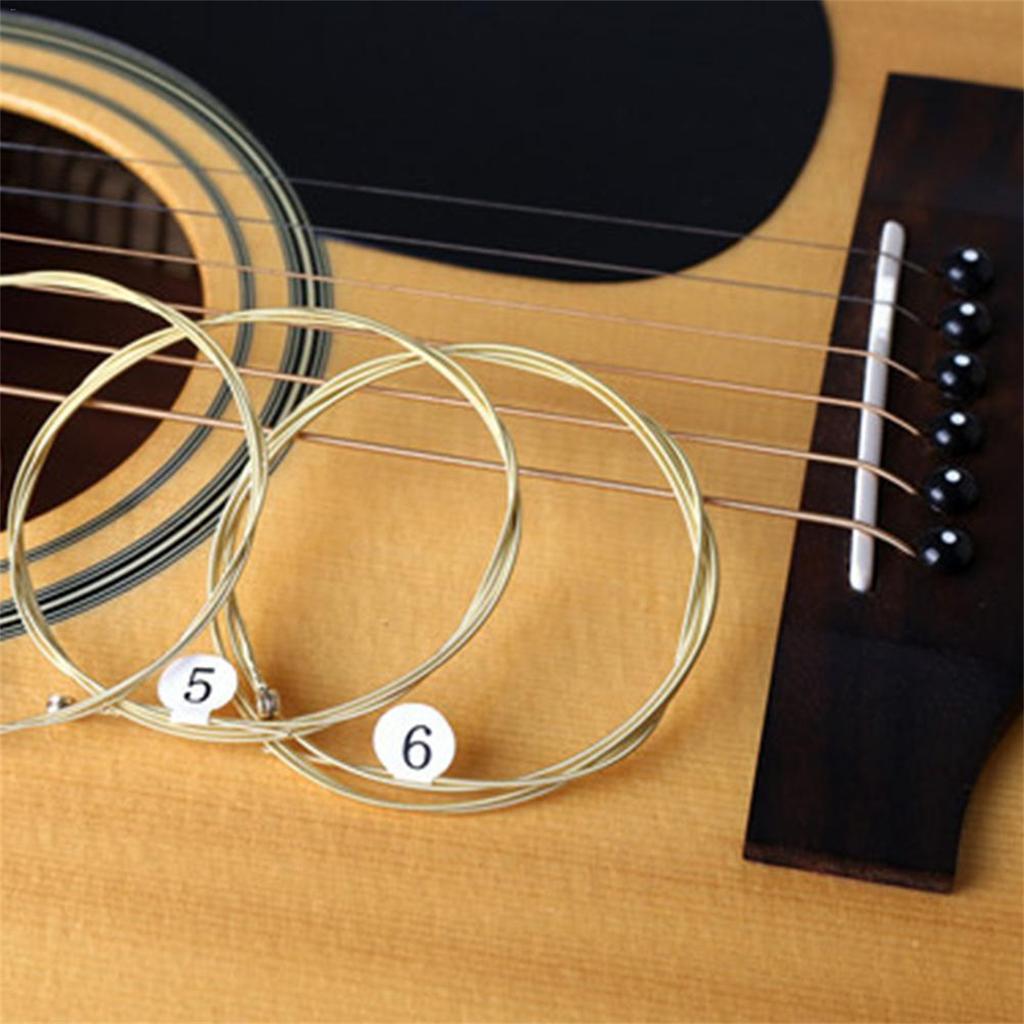 Miwayer 1 Set 6 Pieces Colorful Acoustic Guitar Strings Musical Instrument Replacement Parts for Guitars