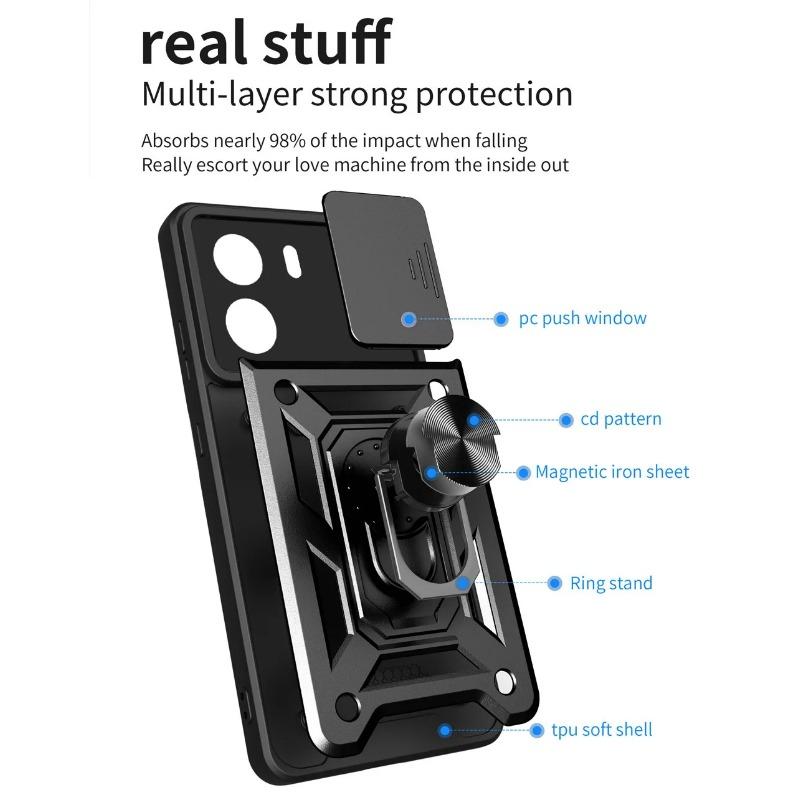 Camera Protect Case for Xiaomi Redmi 13C 12 4G 12C 11A 10c 10 9T 9 9a 9c Redmi K60 Ultra K50 Gaming K40 Armor Hybrid Ring Cover