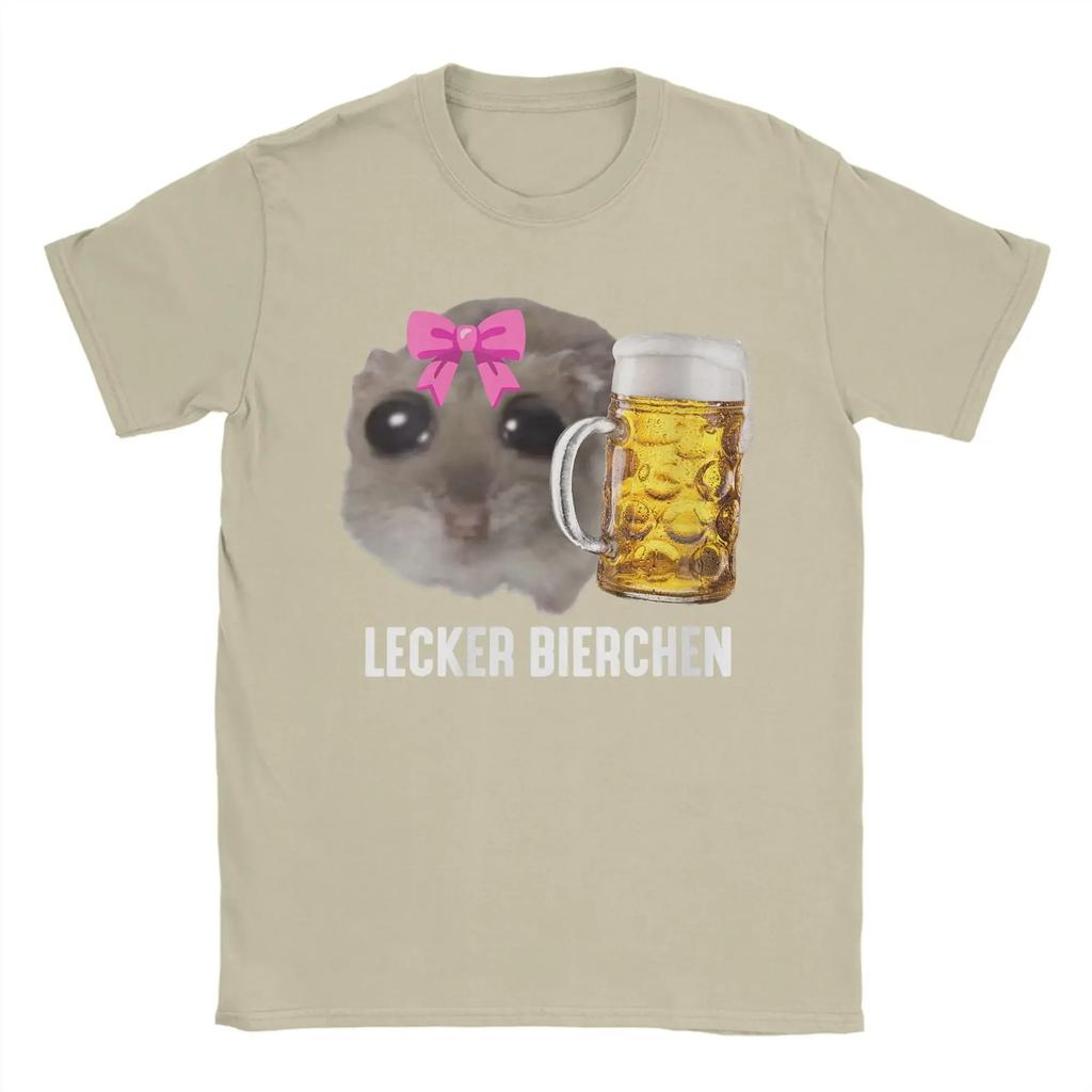 Delicious Beers Sad Hamster T Shirt Lecker Bierchen Vintage Tees Short Sleeve O Neck TShirt Adult Clothing 2026 Men and Women