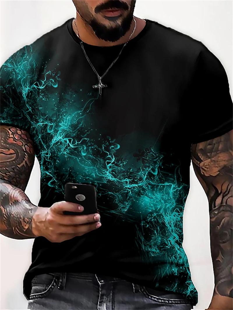 

Мужская футболка с 3D-принтом, разноцветными полосками, графическая, свободного покроя, повседневная, уличная, с коротким рукавом, унисекс, одежда 2000 года 6XL