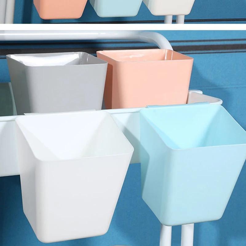 Removable Plastic Storage Bins - Hanging Organizer Baskets for Rolling Carts, Bathroom/Kitchen Shelf Organization