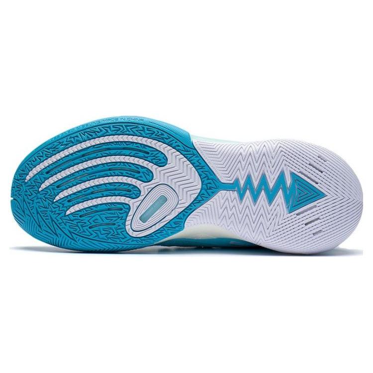 Li Ning Power 9 Basketball Shoes Men's Mid Top Light Blue/Black ABAS073-3