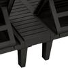 Double Sun Lounger Black 155 x 138 x 83 cm Polypropylene