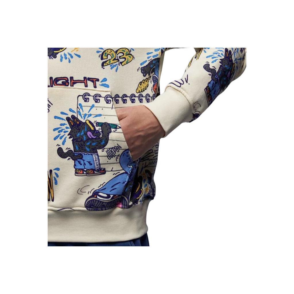 Jordan Graffiti Design Casual Thin Fleece Pullover Long Sleeve Sweatshirt Men Sweatshirt Coconut-Milk FV8594-113