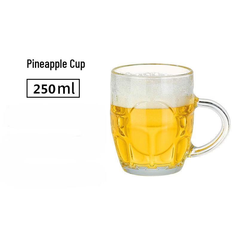 Large Handled Glass Beer Mug