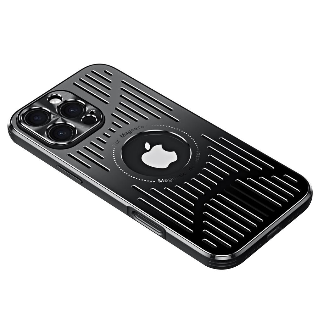 For iPhone 16 Pro Max Case Back Hollow Heat Dissipation Aluminum Alloy Phone Cover