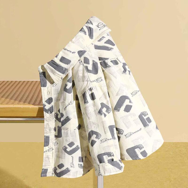 Xiaohu Patty Boys  Trendy Letter Print Cotton Shirt 130