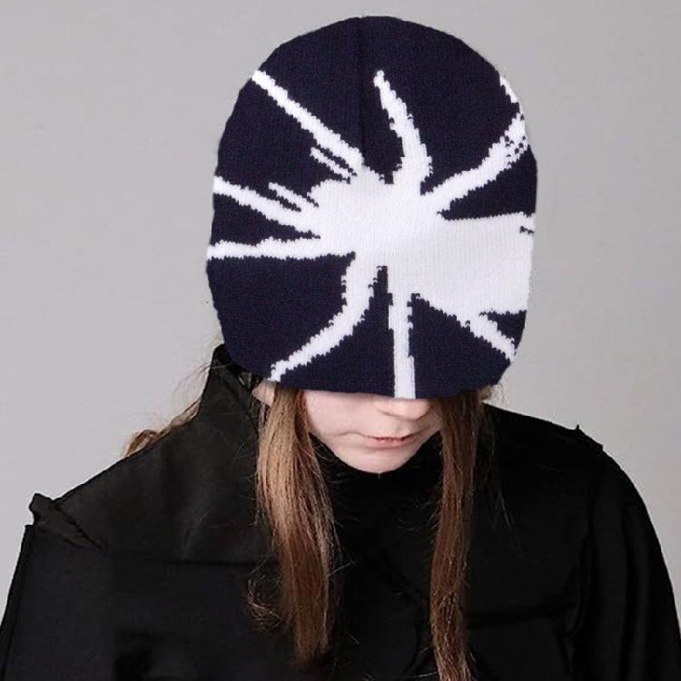 Halloween Jacquard Spiders Hat Knit Windproof Hat for Adult Winter Cycling Ski