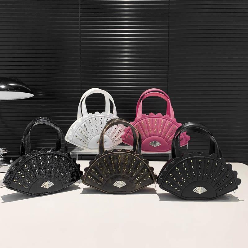 Bags personalized creative fan bag 2025 new Mori fashion niche versatile women hand shell bag pu