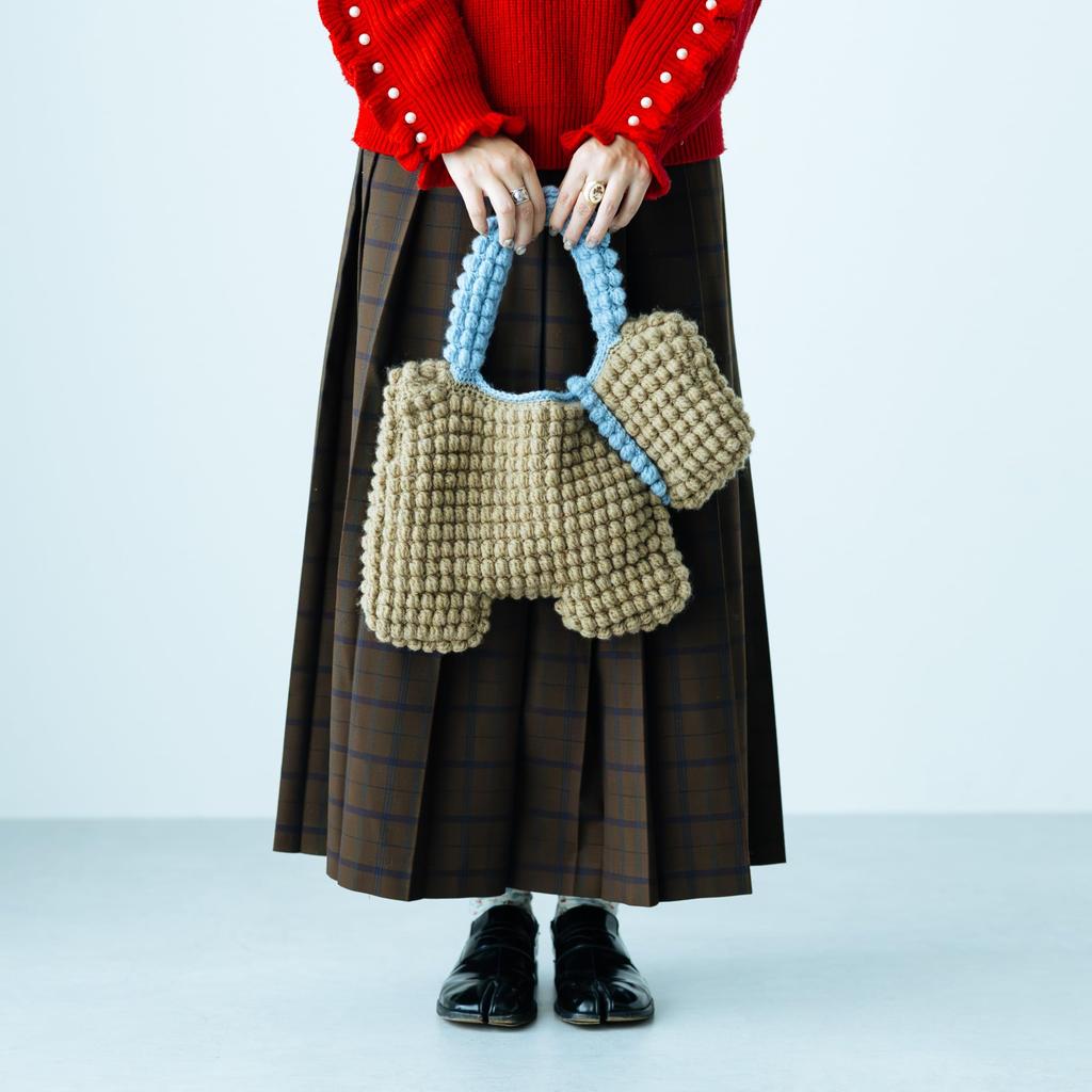 Rakuten Books Kit Terrier Knitted Color B x China [Amazon.co.jp & Exclusive] Ame's Bag, (Camel Blue) (Variety)