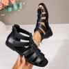 Women's Gladiator Sandals Summer Comfort Sandals Ankle Strap Flats Non-Slip Beach Sandals Width Open Toe Cross Strappy Sandals for Women Dressy Shoes