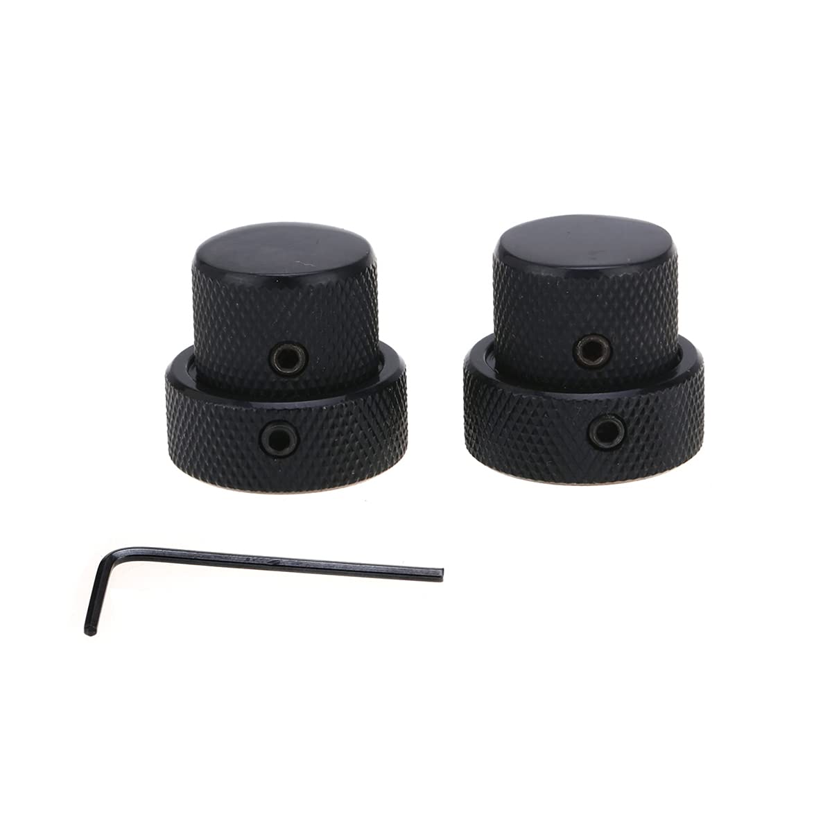 

Musiclily Pro Universal Metal Stack Knobs for Electric GuitarBass, Black (Set of 2)