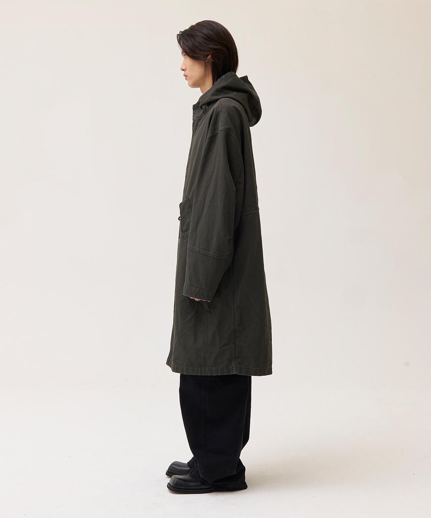 Akecii Dusty Washed Fishtail Parka_Khaki