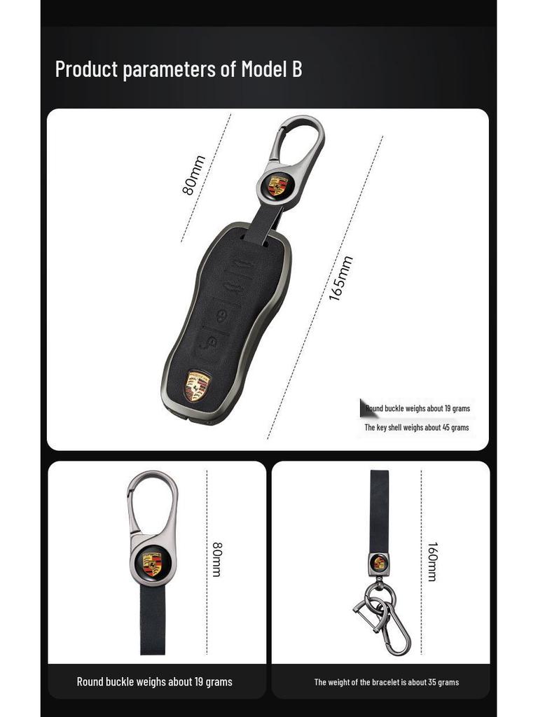 Funda de Carcasa para Llave Porsche para Cayenne, Panamera, Macan, 911, 718, Taycan