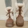 2025 Fall/Winter New Arrival: Front-Lacing Thick-Sole Fleece-Lined Warm Oversized Women's Snow Boots