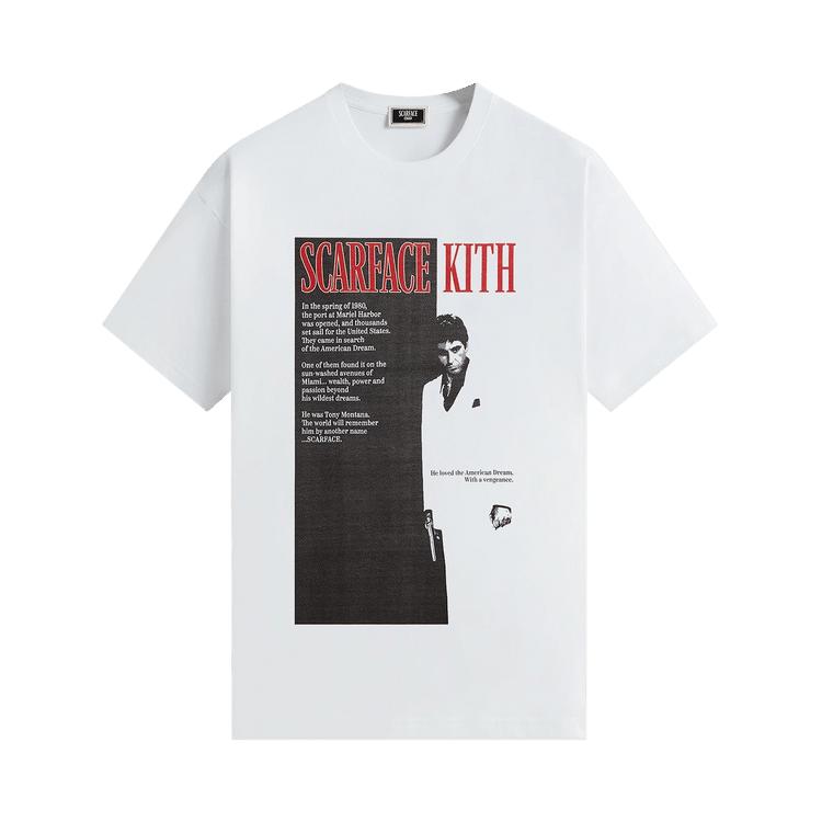 

Kith For Scarface Film Poster Vintage Tee White Men Tops KHM034171-101 XL