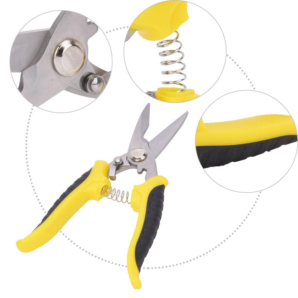 Nůžky Multifunkční Průmyslové Nerezová Ocel Žlutá Černá Rukojeť Elektrikářské Ruční Nářadí
