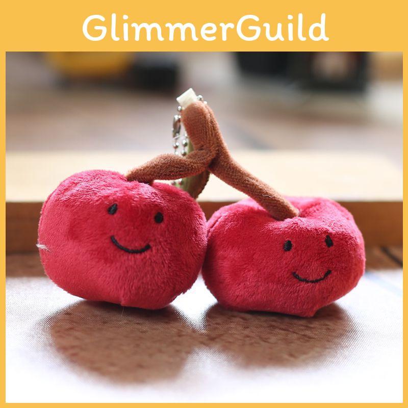 Cherry Cute Jellycat Stuffed Animal Keychain Soft Short Plush Backpack Accessory