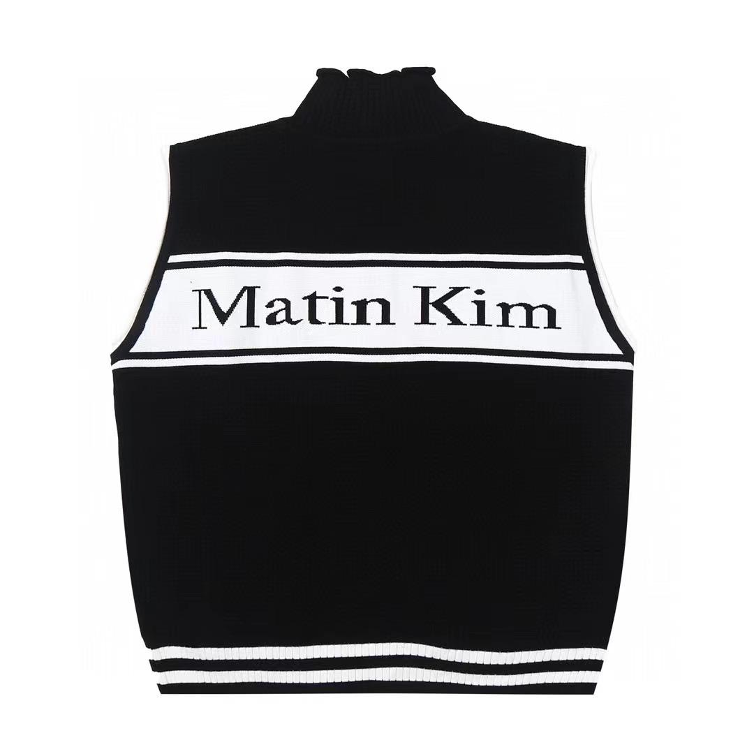 Unisex Stand Collar Sleeveless Knit Vest Slim Fit Japanese Casual Zip Up Cardigan Letter Jacquard Waistcoat Top S чёрный