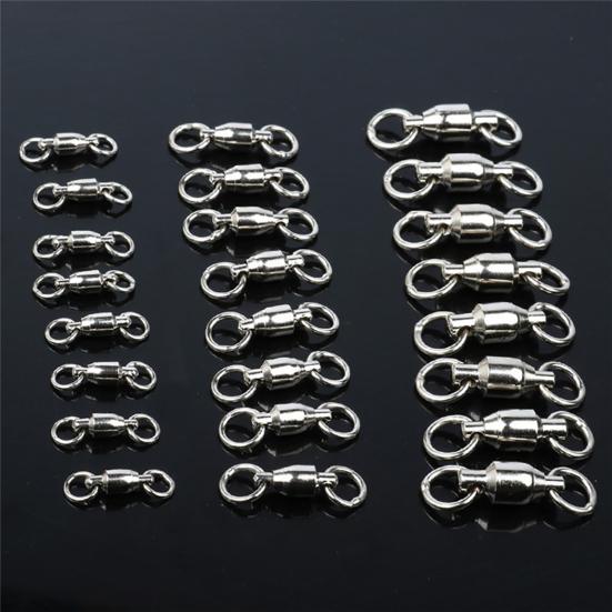 30Pcs Fishing Swivel Rings Simple Stainless Steel Hook Connector