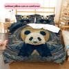 Moon Panda Pattern Bedding Quilt Set  Home Decoration  Gift (1 * duvet cover + 2 * pillowcase  without core)