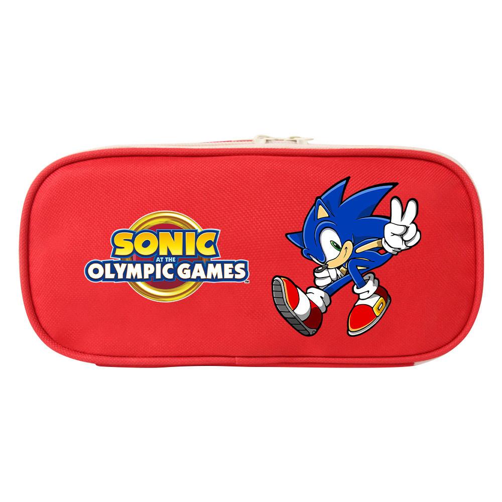 Sonic The Hedgehog Student Pencil Case Canvas Large Capacity Zipper Pen Bag For School Supplies And Teen Gift