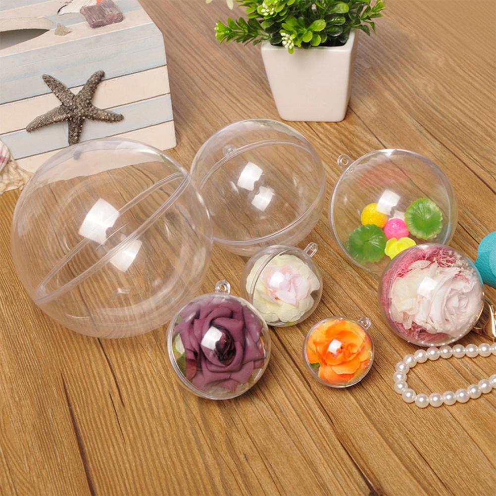 10Pcs Clear Plastic Balls Fillable DIY Crafts Christmas Decorations Transparent Ornaments Birthday Party Supplies