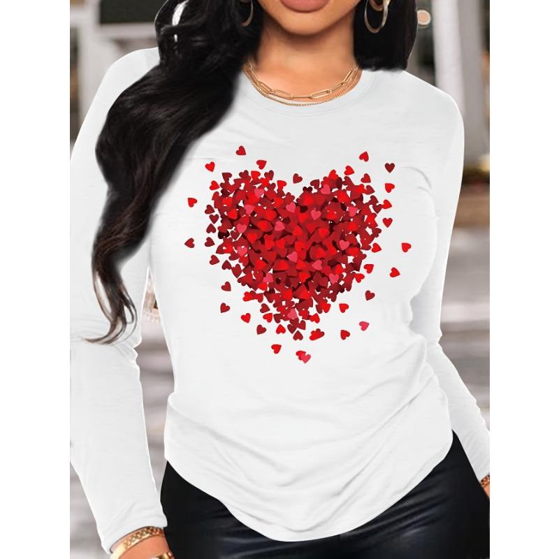 Spring and Autumn Women's Graphic Printed Long Sleeve Round Neck Casual Top